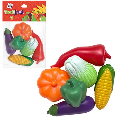 KIT COZINHA INFANTIL LEGUMES HORTIFRUTI COM 6 PECAS NA SOLAPA