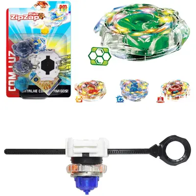 PIAO / BLADE COM LANCADOR ZIP ZAP COM LUZ COLORS A BATERIA 4 PECAS NA CARTELA