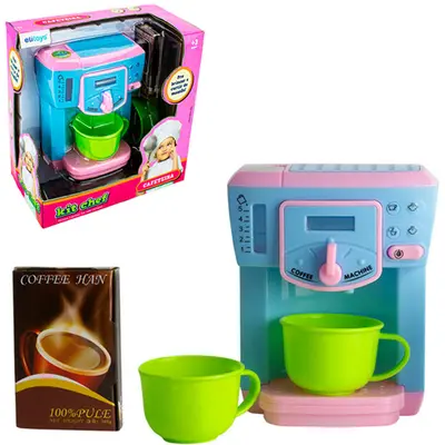 KIT COZINHA INFANTIL COM CAFETEIRA + XICARA E CAFE KIT CHEF SOM E LUZ A PILHA 4 PECAS