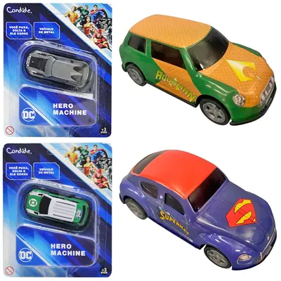CARRO DE METAL A FRICCAO PULL BACK LIGA DA JUSTICA CRT