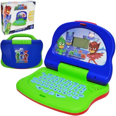 LAPTOP PJ MASKS HERO TECH ATIVIDADES BILINGUE PORTUGUES E INGLES A PILHA