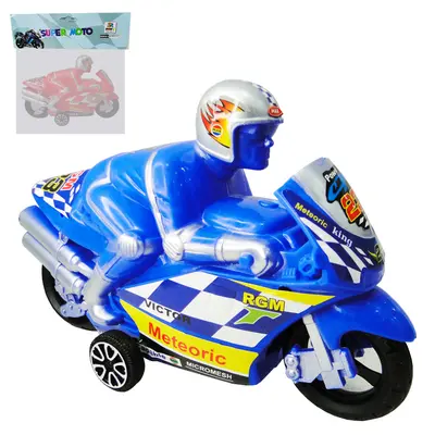MOTO A FRICCAO COM BONECO MEDIO SUPER COLORS NA SOLAPA