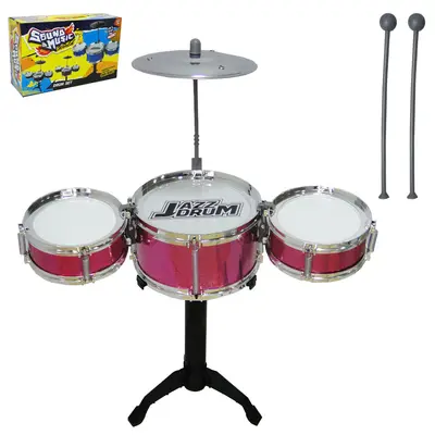 BATERIA MUSICAL JAZZ DRUM SOUND MUSIC COM BAQUETA NA CAIXA