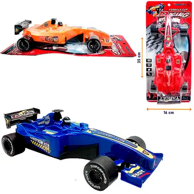 CARRO FORMULA 1 A FRICCAO RACING COLORS NA CARTELA