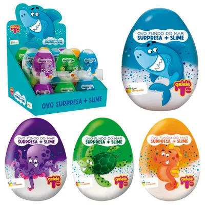 GELEINHA SLIME / GELELE OVO SURPRESA FUNDO DO MAR COLORS 98G DP PLAY