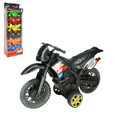 MOTO A FRICCAO PULL BACK SUPER MOTORCYCLE COLORS COM 6 PECAS NA CAIXA