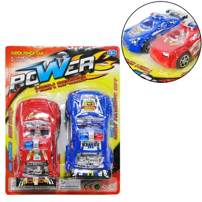 CARRO A FRICCAO POLICIA POWER COLORS COM 2 PECAS NA CARTELA