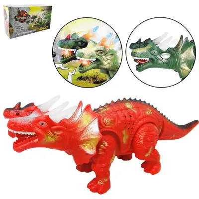 DINOSSAURO DRAGAO COM 2 CABECAS + SOM E LUZ COLORS A PILHA 36X13X10CM NA CAIXA