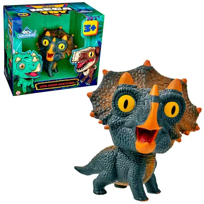 DINOSSAURO TRICERATOPO MEGA TOY UMA MEGA AVENTURA 21X19X17CM NA CAIXA