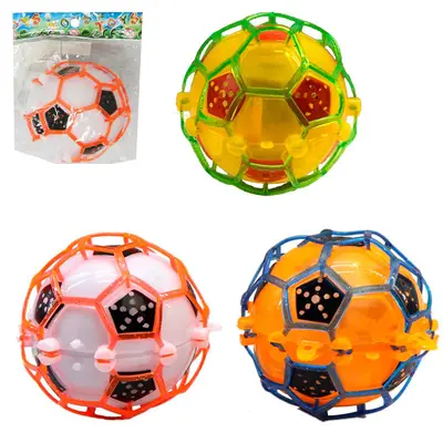 BOLA MALUCA COM SOM + LUZ A PILHA 11CM DE Ø