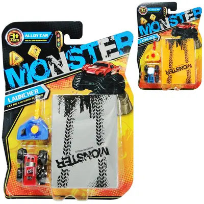 CARRO COM LANCADOR + RAMPA MONSTER 3 PECAS