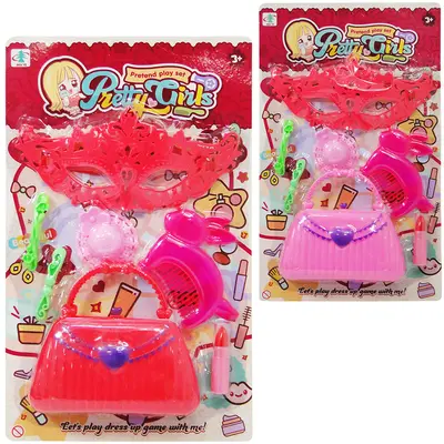KIT BELEZA INFANTIL COM BOLSA + MASCARA E ACESSORIOS PRETTY GIRLS 7 PECAS