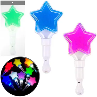 VARINHA MAGICA / CETRO ESTRELA COM LUZ A BATERIA 22,5CM