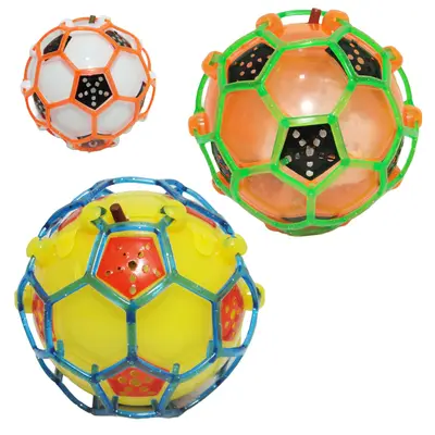 BOLA MALUCA COM SOM + LUZ A PILHA 10CM DE Ø