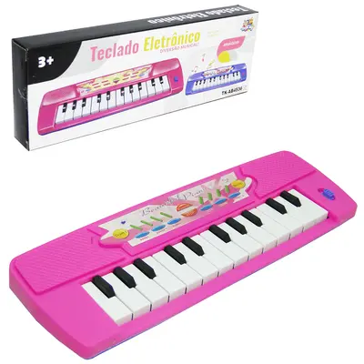 TECLADO / PIANO MUSICAL INFANTIL A PILHA 26X9CM