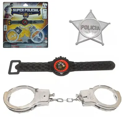 ALGEMA COM RELOGIO + DISTINTIVO SUPER POLICIAL