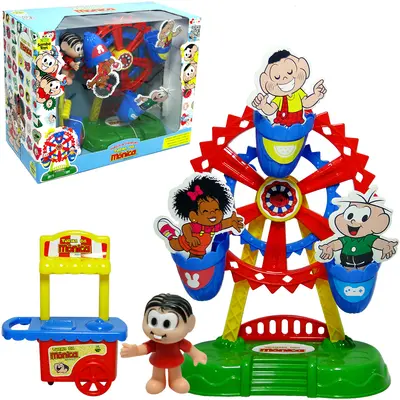 KIT PARQUE DE DIVERSAO RODA GIGANTE TURMA DA MONICA COM BONECO + CARRINHO