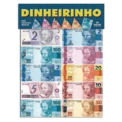 DINHEIRINHO DE PAPEL COM 50 NOTAS 10,5X4,3CM NA SOLAPA