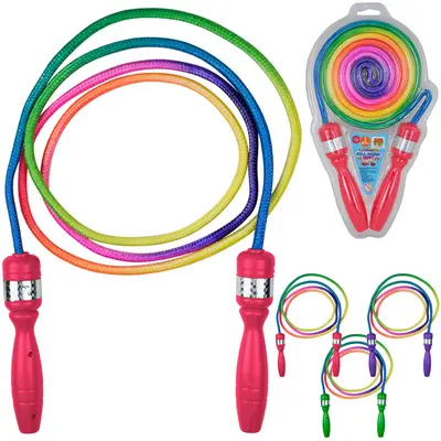 PULA CORDA COM EMPUNHADURAS DE PLASTICO HAPPY ARCO IRIS 2M