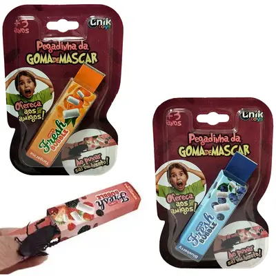 PEGADINHA DA GOMA DE MASCAR AO PUXAR SAI UM INSETO