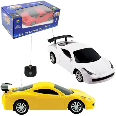CARRO COM CONTROLE REMOTO SEM FIO ALTO CUSTOM COLORS 7 FUNCOES COM LUZ A PILHA