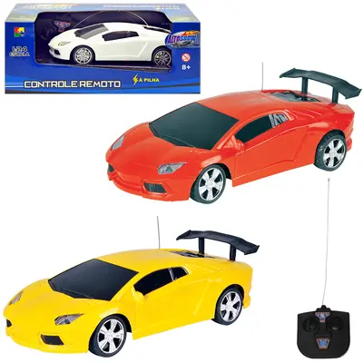 CARRO COM CONTROLE REMOTO SEM FIO ALTO SHOW COLORS 7 FUNCOES COM LUZ A PILHA