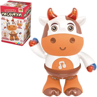 VAQUINHA DANCARINA COM SOM E LUZ A PILHA NA CAIXA