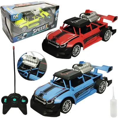 CARRO COM CONTROLE REMOTO SEM FIO SPEED COM VAPOR E LUZ COLORS A PILHA
