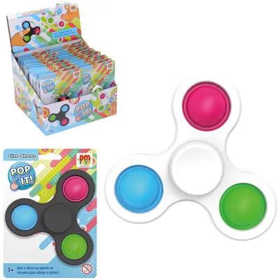 POP IT GIRO STRESS COM 3 CIRCULOS COLORS 7CM DE Ø NA CARTELA