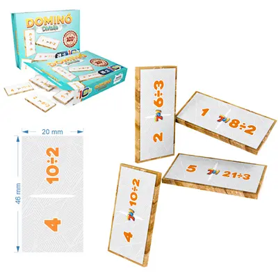 DOMINO DIVISAO DE MADEIRA MDF COM 28 PECAS