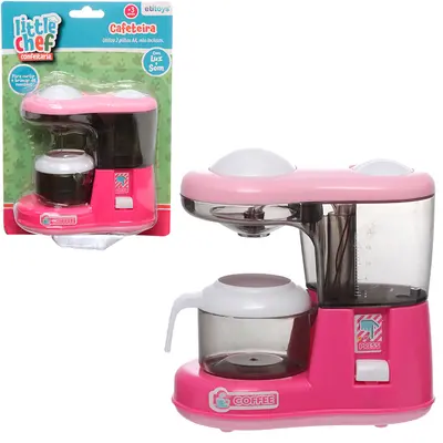 KIT COZINHA INFANTIL COM CAFETEIRA + JARRA + SOM E LUZ LITTLE CHEF A PILHA