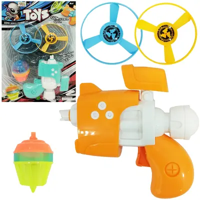 PISTOLA LANCA DISCO COM 2 DISCOS + PIAO COM LUZ TOYS