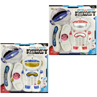 TELEFONE MUSICAL INFANTIL ROBO COM LUZ INTELLIGENT ROBOT A PILHA