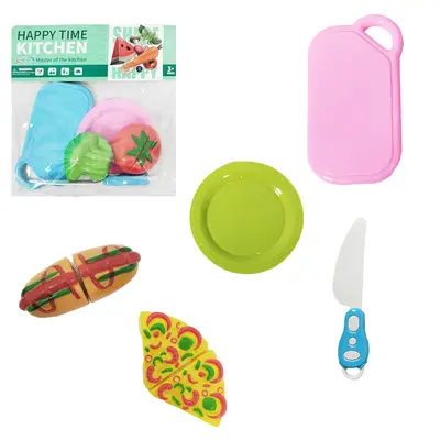 KIT COZINHA INFANTIL COM TABUA + FACA E ACESSORIOS COM VELCRO KITCHEN