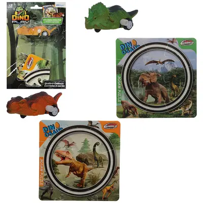 QUEBRA CABECA DINOSSAURO COM CARRINHO A CORDA DINO PLAY