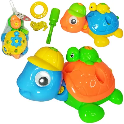 TARTARUGA COM FILHOTE MONTA E DESMONTA DIDATICO COM ACESSORIOS 4 PECAS