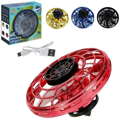 MINI SPINNER OVNI VOADOR RECARREGAVEL COM LUZ + CABO USB