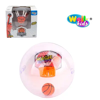 BOLA MINI BASQUETE COM SOM + LUZ A BATERIA 11CM DE Ø