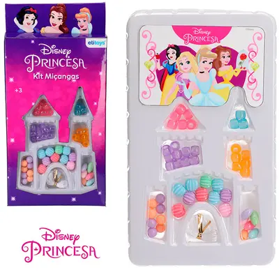 PRINCESAS KIT BELEZA / BIJUTERIA INFANTIL COM 40 MICANGAS