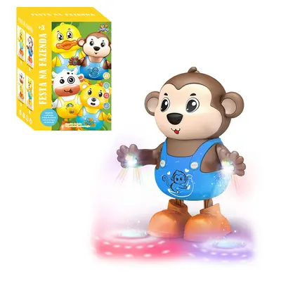 MACACO DANCARINO COM SOM E LUZ A PILHA NA CAIXA