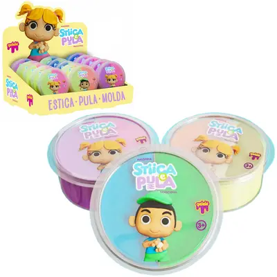 MASSINHA DE MODELAR STIICA E PULA TRADICIONAL COM 2 CORES 20G NO POTE DP PLAY