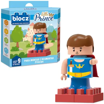 BLOCOS DE MONTAR BLOCKS PRINCIPE LITTLE PRINCE COM 2 ADESIVOS E 9 PECAS