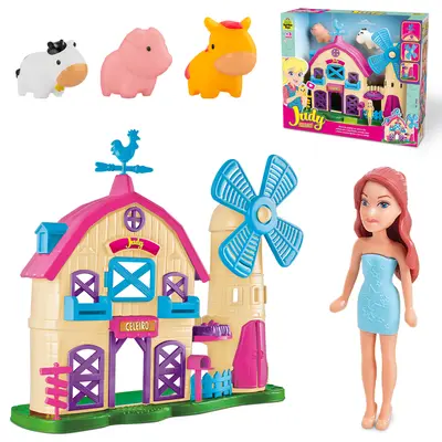 CELEIRO JUDY COM BONECA + 2 ANIMAIS 36,5X32,5X12,5CM