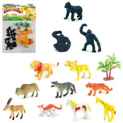 KIT ANIMAL SELVAGEM DE PVC REINO ANIMAL 12 PECAS