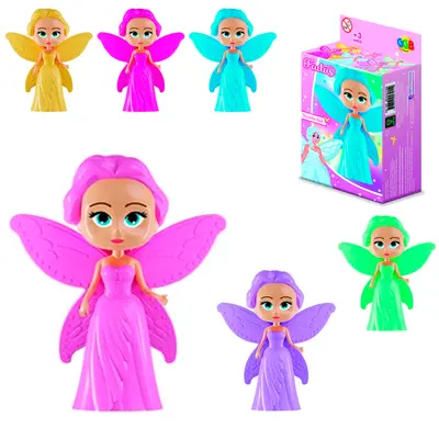 BONECA FADA COM VESTIDO 11X10X5,5CM 6 PECAS