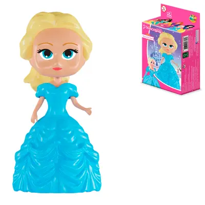 BONECA PRINCESA COM VESTIDO 11X6X5,5CM 5 PECAS