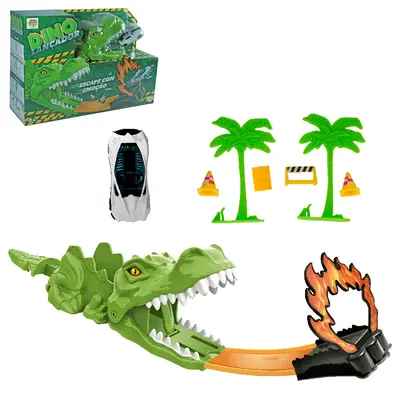 CARRO COM LANCADOR DINOSSAURO DINO COM ACESSORIOS 12 PECAS