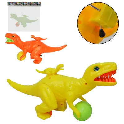 DINOSSAURO A CORDA COM FILHOTE + OVO E LUZ COLORS NA SOLAPA