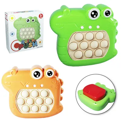 BRINQUEDO QUICK PUSH POP IT JACARE COM SOM E LUZ A PILHA