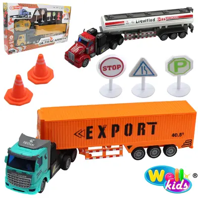 CAMINHAO COM CONTROLE REMOTO SEM FIO SUPER TRUCK POSSANTES 7 FUNCOES COM ACESSORIOS + LUZ BATERIA RECARREGAVEL